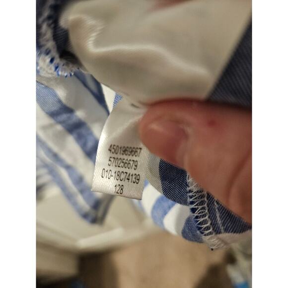 Chico's Splice Striped Tunic Blue Lyocell Tencel Breton Size 3 XL 16-18 - Picture 4 of 7